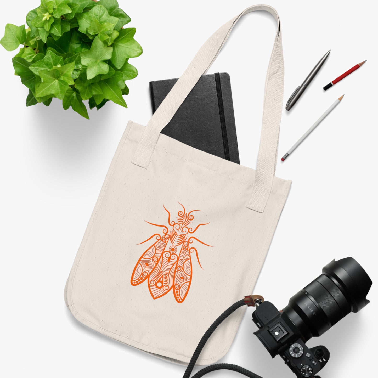 Organic Canvas Tote Bag - Moth